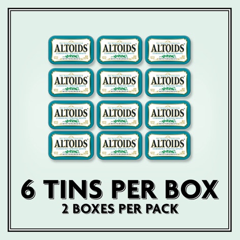 ALTOIDS Classic Wintergreen Breath Mints, 1.76 oz Tin (Pack of 12)