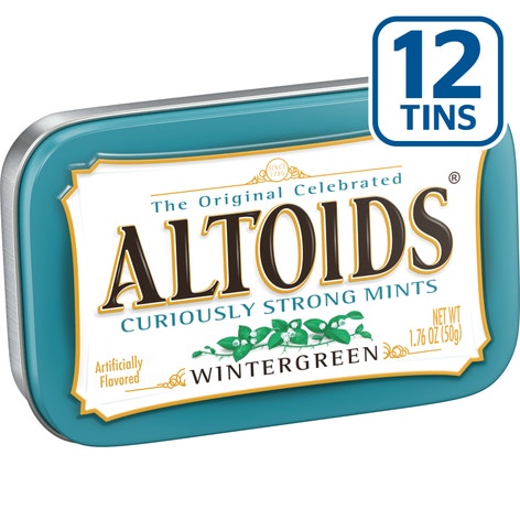 ALTOIDS Classic Wintergreen Breath Mints, 1.76 oz Tin (Pack of 12)