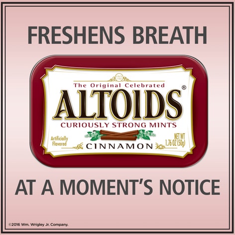 ALTOIDS Cinnamon Mints Single Pack, 1.76 oz