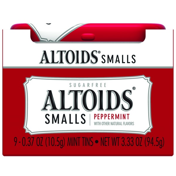ALTOIDS Smalls Peppermint Sugarfree Mints, 0.37 oz (Pack of 9)