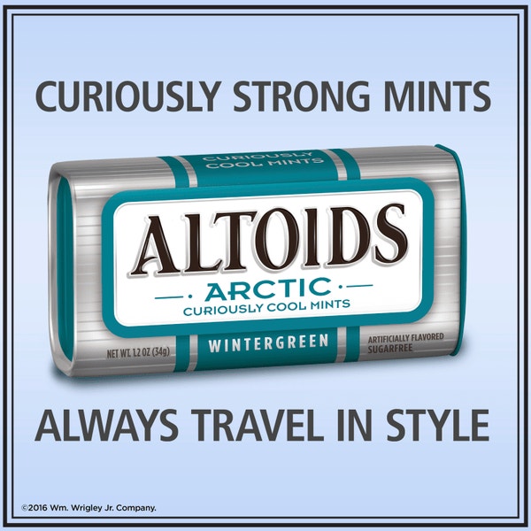 ALTOIDS Arctic Wintergreen Sugarfree Mints, 1.2 oz (Pack of 8)