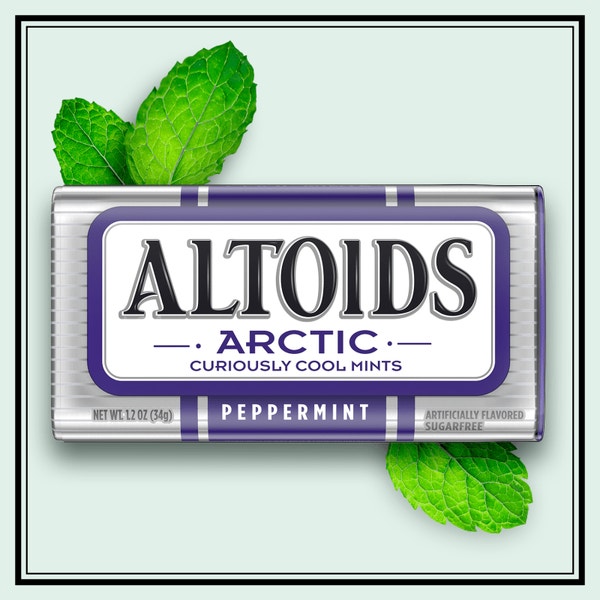 ALTOIDS Arctic Peppermint Sugarfree Mints Single Pack, 1.2 oz