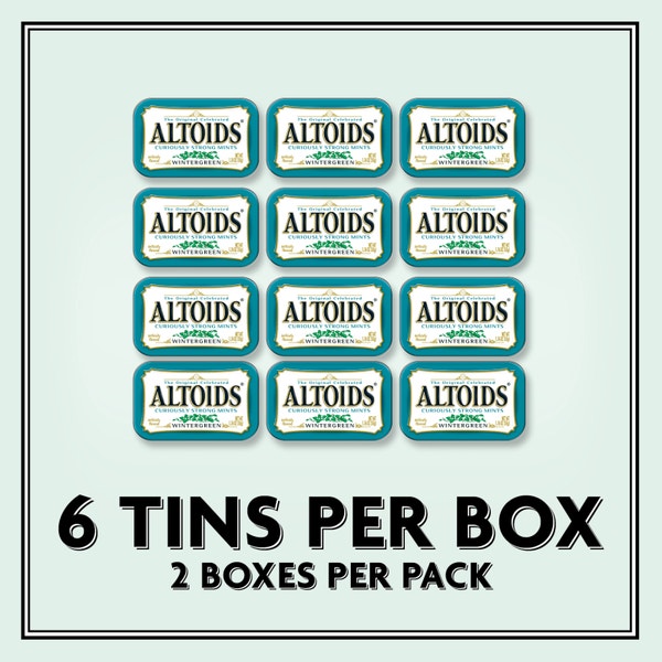 ALTOIDS Classic Wintergreen Breath Mints, 1.76 oz Tin (Pack of 12)