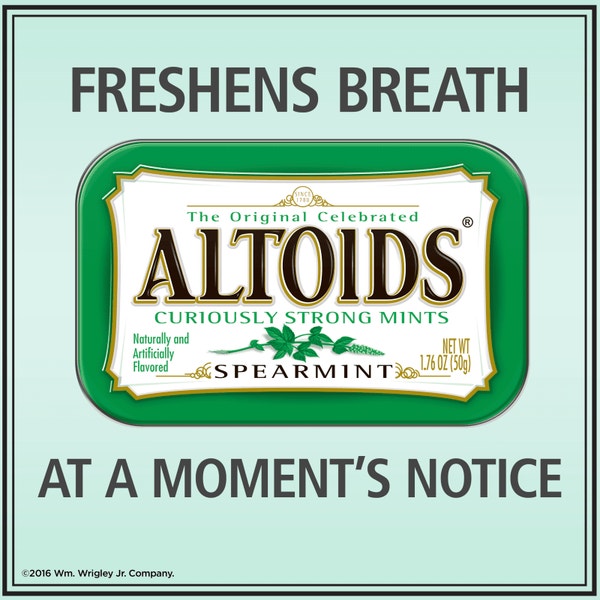 ALTOIDS Spearmint Mints Single Pack, 1.76 oz.