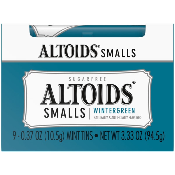 ALTOIDS Smalls Wintergreen Sugarfree Mints, 0.37 oz (Pack of 9)