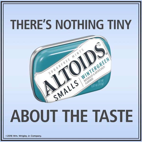 ALTOIDS Smalls Wintergreen Sugarfree Mints, 0.37 oz (Pack of 9)